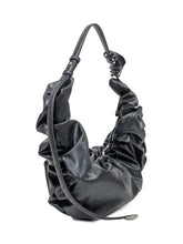 Diesel Black Draped Shoulder Bag with Metal Logo - COLLEZIONE TEAM EC | $store$