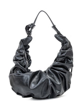 Diesel Black Draped Shoulder Bag with Metal Logo - COLLEZIONE TEAM EC | $store$