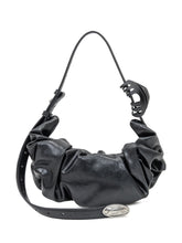 Diesel Black Draped Shoulder Bag with Metal Logo - COLLEZIONE TEAM EC | $store$