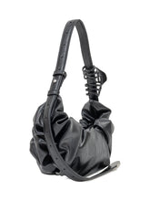 Diesel Black Draped Shoulder Bag with Metal Logo - COLLEZIONE TEAM EC | $store$