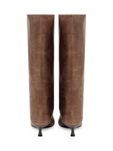 Diesel Brown Leather High Boots with Kitten Heel and Pointed Toe - COLLEZIONE TEAM EC | $store$