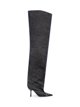 Diesel Black Denim High Boots with Stiletto Heel and Pointed Toe - COLLEZIONE TEAM EC | $store$