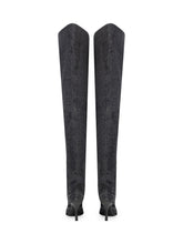 Diesel Black Denim High Boots with Stiletto Heel and Pointed Toe - COLLEZIONE TEAM EC | $store$
