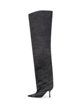 Diesel Black Denim High Boots with Stiletto Heel and Pointed Toe - COLLEZIONE TEAM EC | $store$