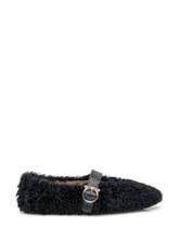 Ferragamo Ballerine in Shearling Nero con Fibbia - COLLEZIONE TEAM EC | $store$