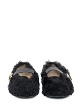 Ferragamo Ballerine in Shearling Nero con Fibbia - COLLEZIONE TEAM EC | $store$