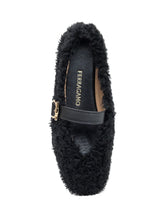 Ferragamo Ballerine in Shearling Nero con Fibbia - COLLEZIONE TEAM EC | $store$
