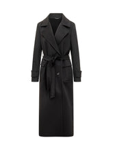 Cinzia Rocca Black Long Cashmere Coat with Belt - COLLEZIONE TEAM EC | $store$