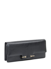 Tom Ford Clutch in Pelle Nera con Chiusura Metallica - Borse Donna | $store$
