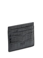 Tom Ford Porta Carte in Pelle Nera Effetto Coccodrillo - Accessori Uomo | $store$