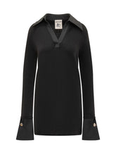 Maglia Nera con Colletto Semicouture - Abbigliamento Donna | $store$