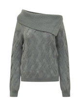 Semicouture Grey Off-Shoulder Sweater - COLLEZIONE TEAM EC | $store$