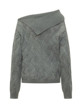 Semicouture Grey Off-Shoulder Sweater - COLLEZIONE TEAM EC | $store$
