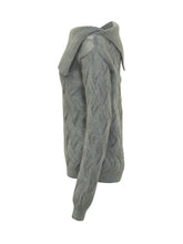 Semicouture Grey Off-Shoulder Sweater - COLLEZIONE TEAM EC | $store$