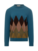 Maglione Ballantyne a Rombi Blu e Marrone - Abbigliamento Uomo | $store$