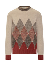 Ballantyne Beige and Red Argyle Wool Crewneck Sweater - Ballantyne | $store$
