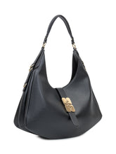 Ganni Black Leather Hobo Bag with Gold Detail - COLLEZIONE TEAM EC | $store$