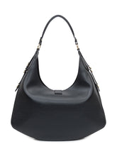 Ganni Black Leather Hobo Bag with Gold Detail - COLLEZIONE TEAM EC | $store$