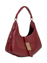 Ganni Red Leather Shoulder Bag with Logo Clasp - COLLEZIONE TEAM EC | $store$