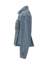 Ganni Giacca in Denim con Pieghe - Abbigliamento Donna | $store$