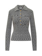 Ganni Maglia Jacquard a Maniche Lunghe con Bottoni - Abbigliamento Donna | $store$