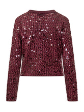 Pinko Mamma Mia Bordeaux Sequin Cardigan - COLLEZIONE TEAM EC | $store$