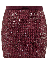 Pinko Gimme Bordeaux Mini Skirt with Sequins - COLLEZIONE TEAM EC | $store$