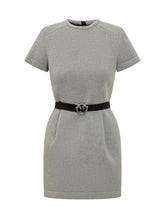 Pinko Abito Grigio con Cintura Love Birds - Abbigliamento Donna | $store$