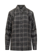 Pinko Reina Checked Shirt with Black Lace - COLLEZIONE TEAM EC | $store$