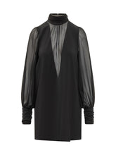 Abito Corto Pinko Nero con Maniche Trasparenti - Abbigliamento Donna | $store$