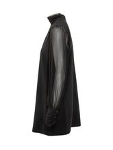 Abito Corto Pinko Nero con Maniche Trasparenti - Abbigliamento Donna | $store$