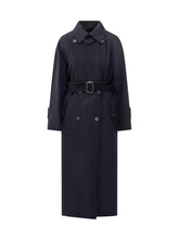 Weekend Max Mara Double-Breasted Navy Wool Coat with Belt - COLLEZIONE TEAM EC | $store$