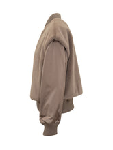 Wool Blend Bomber Jacket with Satin Sleeves Boss - Boss | $store$