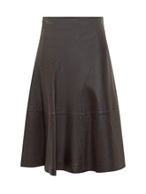 Brown Flared Leather Midi Skirt Boss - Boss | $store$