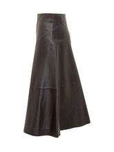 Brown Flared Leather Midi Skirt Boss - Boss | $store$