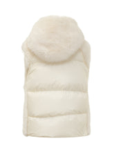 Moncler Ivory Faux Fur Hooded Vest - COLLEZIONE TEAM EC | $store$