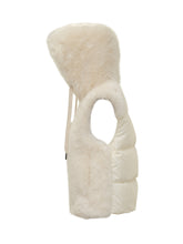 Moncler Ivory Faux Fur Hooded Vest - COLLEZIONE TEAM EC | $store$