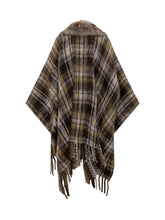 Moncler Checked Poncho with Faux Fur Collar - COLLEZIONE TEAM EC | $store$