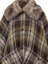 Moncler Checked Poncho with Faux Fur Collar - COLLEZIONE TEAM EC | $store$