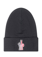 Moncler Black Beanie with Embroidered Logo - COLLEZIONE TEAM EC | $store$