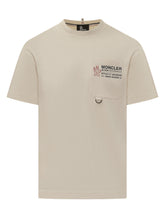 Moncler Grenoble Beige Cotton T-Shirt with Pocket Logo - COLLEZIONE TEAM EC | $store$