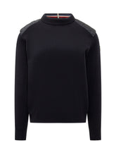 Moncler Grenoble Blue Sweater with Quilted Shoulders - COLLEZIONE TEAM EC | $store$