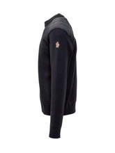 Moncler Grenoble Blue Sweater with Quilted Shoulders - COLLEZIONE TEAM EC | $store$