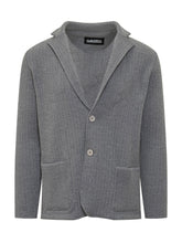 Giacca Albarena in Maglia Grigia con Motivo Spigato - Abbigliamento Uomo | $store$