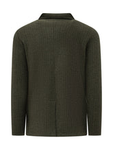 Giacca Albarena in Maglia Verde con Motivo Spigato - Abbigliamento Uomo | $store$