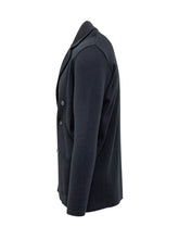 Albanera Blue Double-Breasted Knit Jacket - COLLEZIONE TEAM EC | $store$