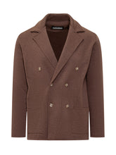 Albanera Brown Double-Breasted Knit Jacket - COLLEZIONE TEAM EC | $store$