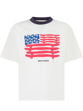 Palm Angels Kids T-shirt Bianco con Stampa Flag - Abbigliamento Bambini | $store$