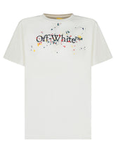 Off-White Kids T-Shirt Bianca con Logo e Dettagli Paint - Abbigliamento Bambini | $store$