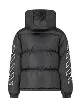 Off-White Piumino Nero con Logo e Bande a Contrasto - Abbigliamento Bambini | $store$